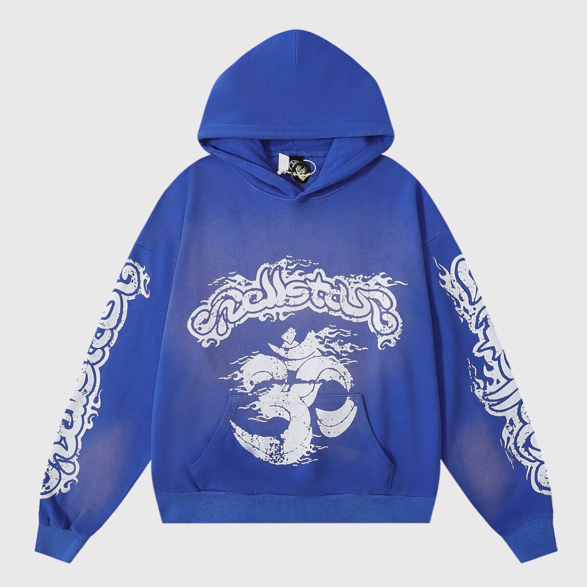 Hellstar Studios Records Yoga Hoodie Blue - Image 1