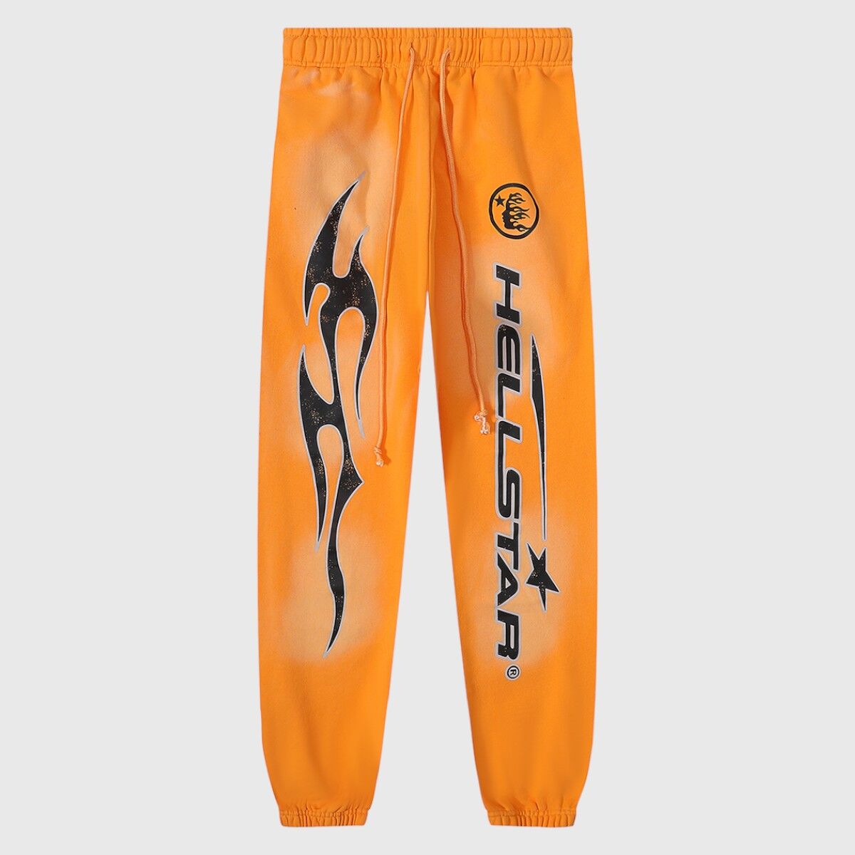 Hellstar Fire Orange Closed Elastic Bottom Sweatpants - Image 1