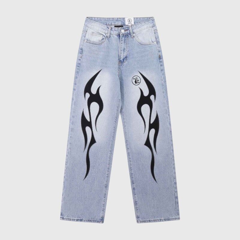 HELLSTAR BLACK FLAME JEANS - Image 1
