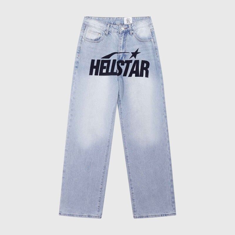 Hellstar Print Logo Loose Jeans front