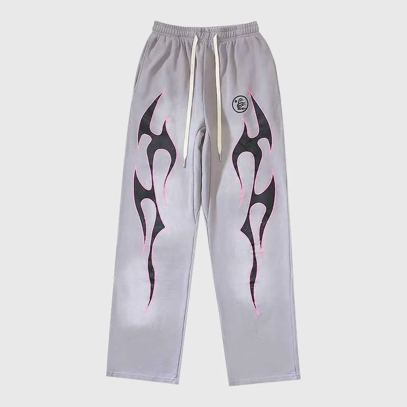 Hellstar Grey Future Flame Sweatpant - Image 1