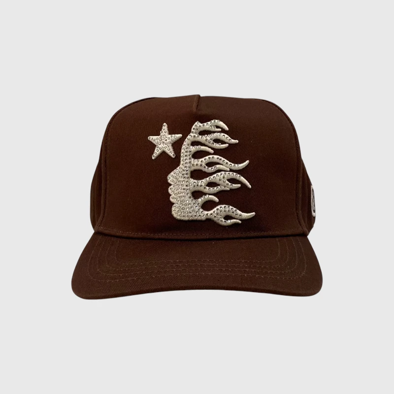 Hellstar OG Logo Rhinestone Brown Cap